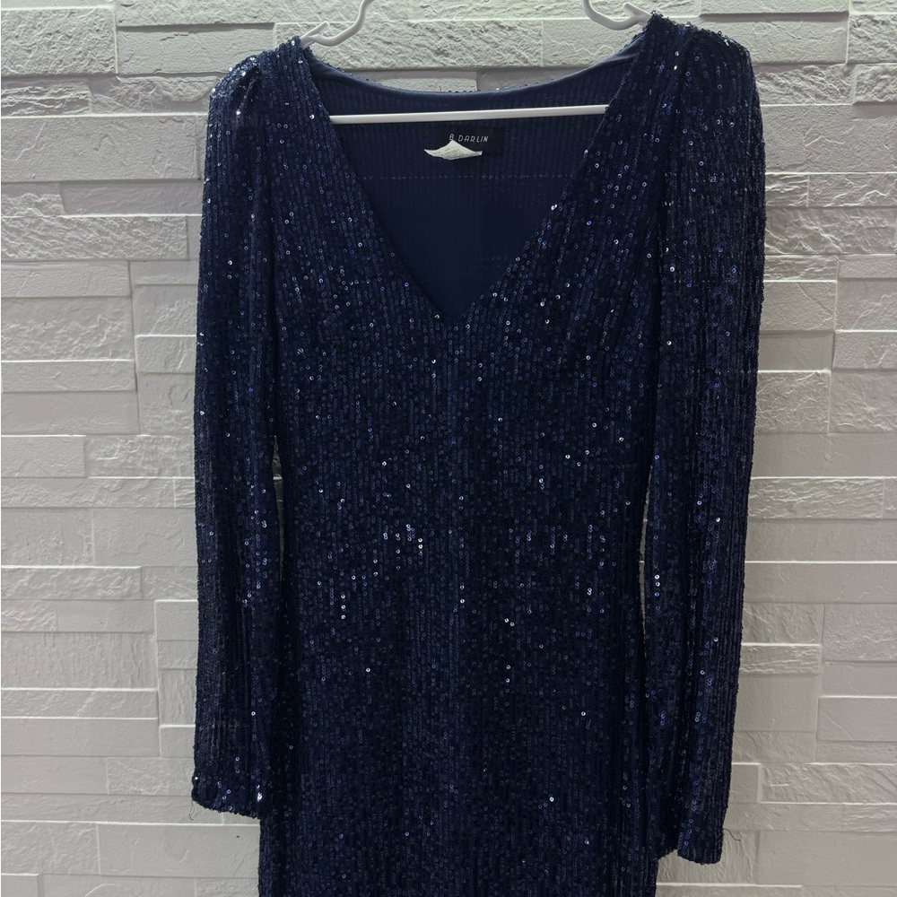 B Darlin Navy Sequin Dress